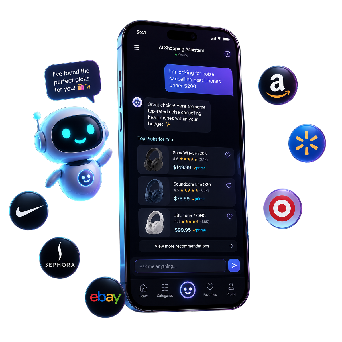 KartupAI AI shopping assistant on a smartphone